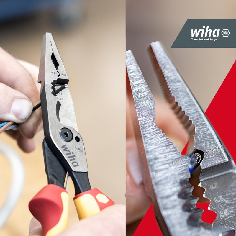 Wiha Multifunctional Pliers for Electricians 8-in-1 I Crimping  Stripping  Cutting  Gripping  Deburring  Bending  Screwing  Cutting Screws (45705) - Image 5